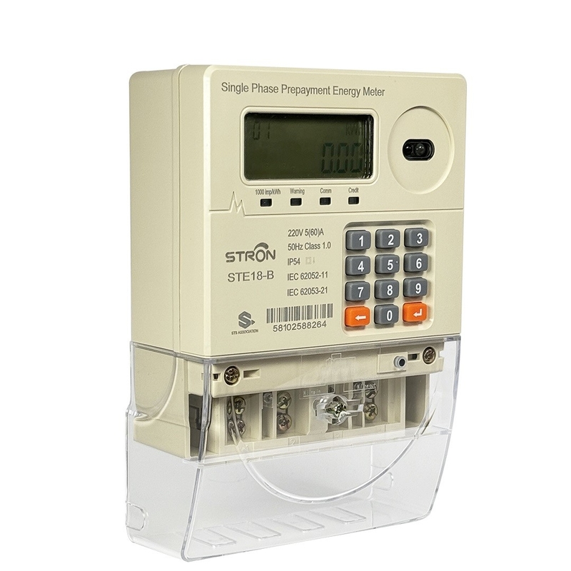 230V 60A STS 20 ডিজিটাল টোকেন রিচার্জ প্রিপেইড একক ফেজ বিদ্যুৎ মিটার সৌর সিস্টেমের জন্য