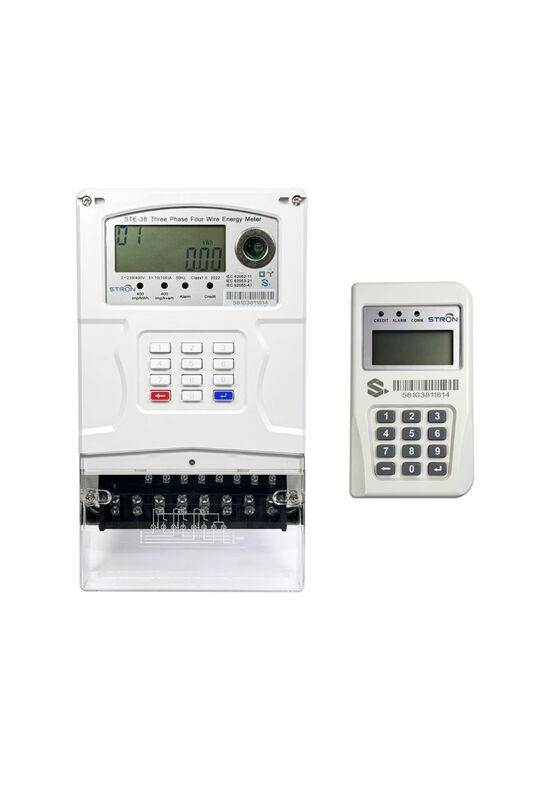 STS প্রিপেইড থ্রি-ফেজ এনার্জি মিটার LORA RF কমিউনিকেশন সহ, ক্লাস ১.০ নির্ভুলতা এবং IP54 জলরোধী