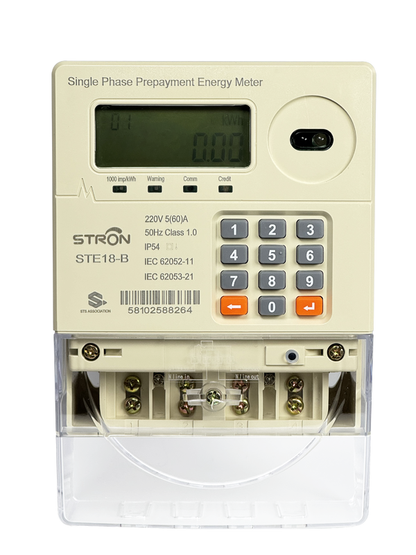 Smart Prepaid Electricity Meter supporting bidirectional metering STS token recharge and remote reading for electricity control