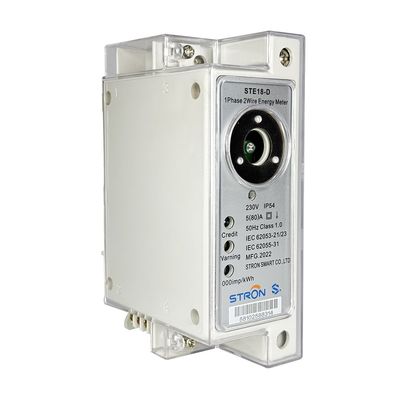 প্রিপেইড ডিন-রেল একক ফেজ বিদ্যুৎ মিটার + সিআইইউ বিদ্যুৎ খরচ গণনা করার জন্য